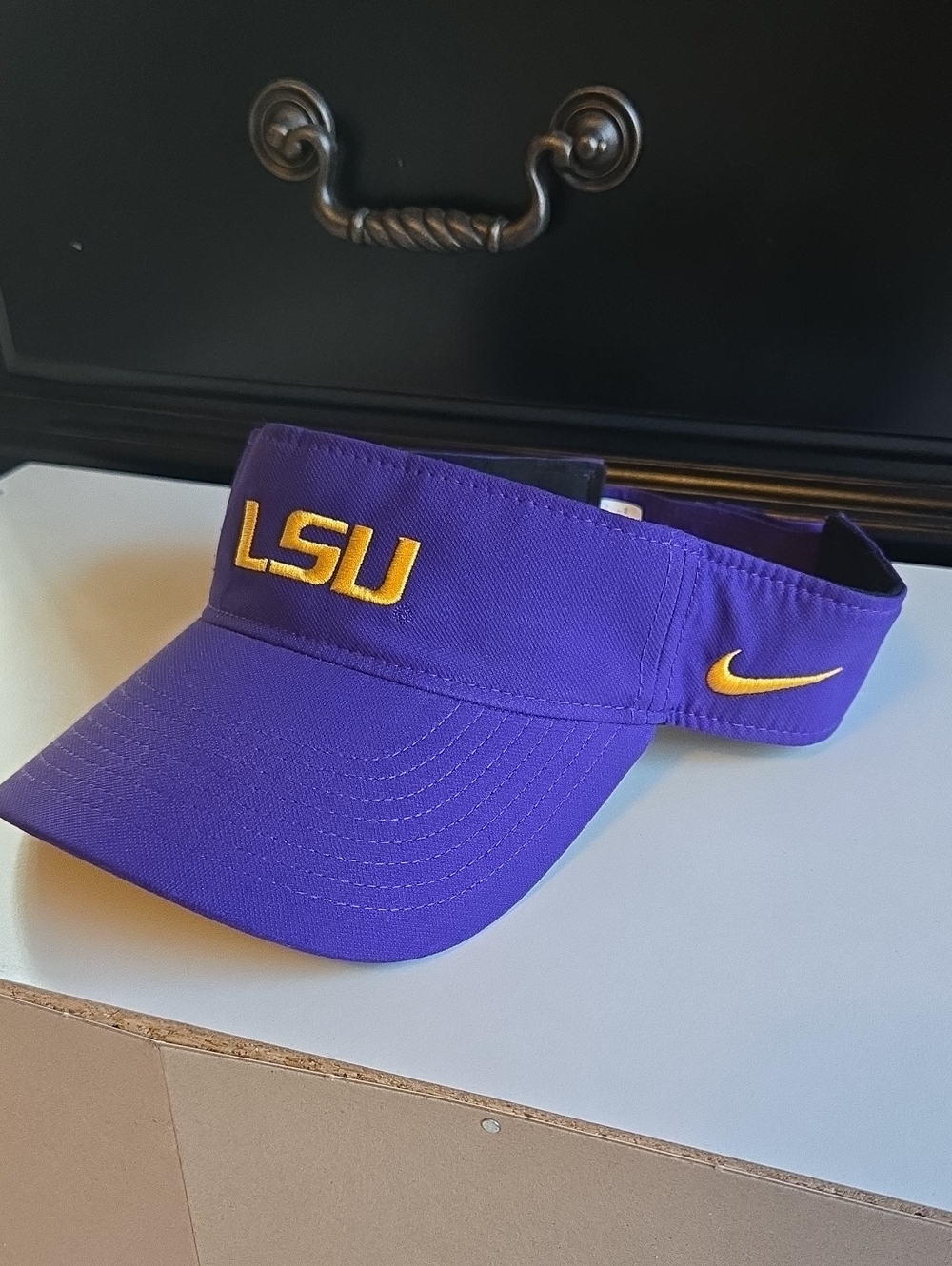 Nike Purple LSU Visor with Gold Embroidery